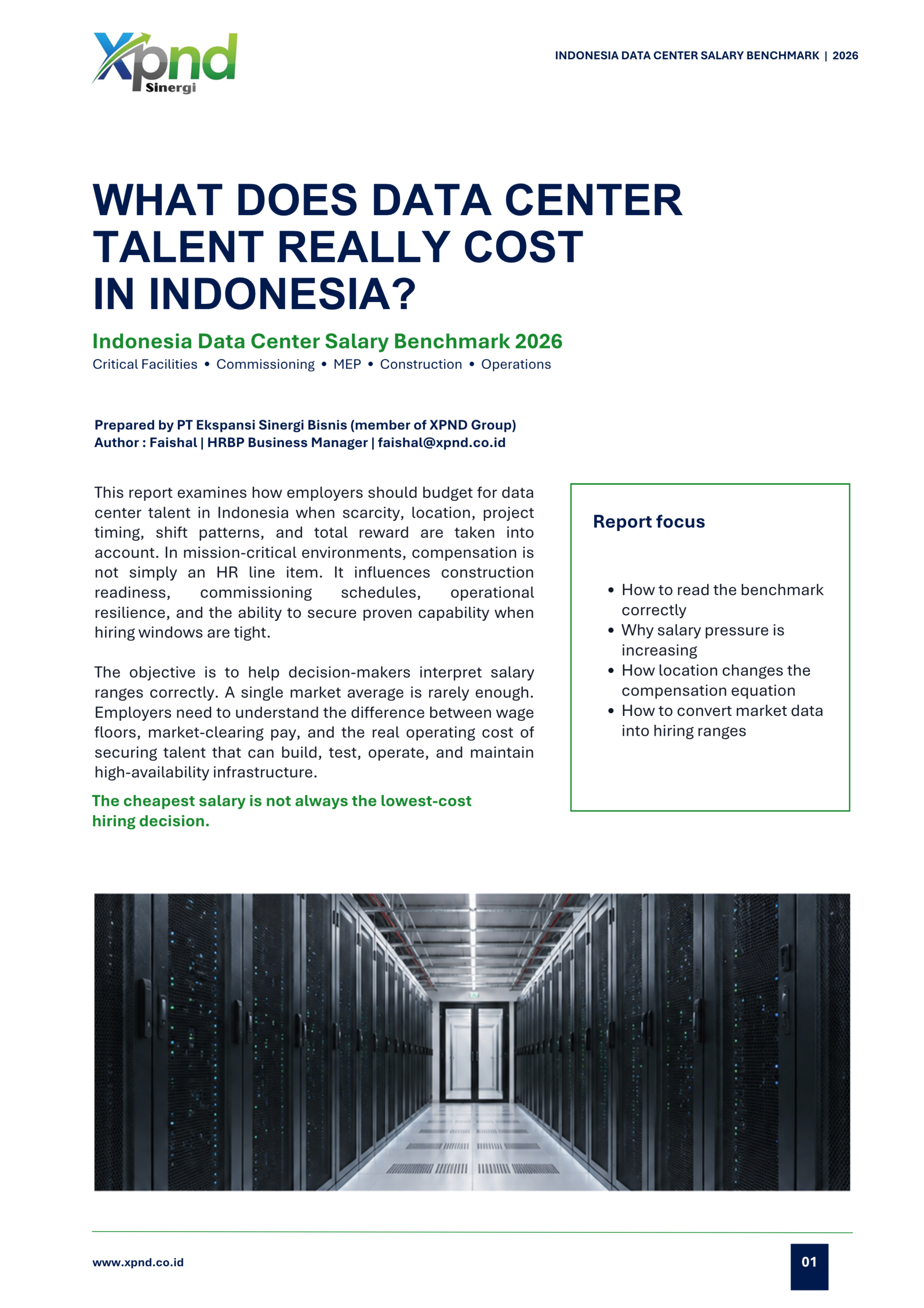 Indonesia Data Center Salary Benchmark 2026: What Does Data Center Talent Really Cost?
